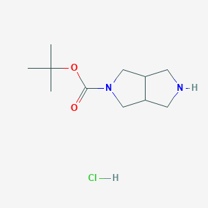 molecular formula C11H21ClN2O2 B1321480 tert-Butyl hexahydropyrrolo[3,4-c]pyrrole-2(1H)-carboxylate hydrochloride CAS No. 1187931-28-7