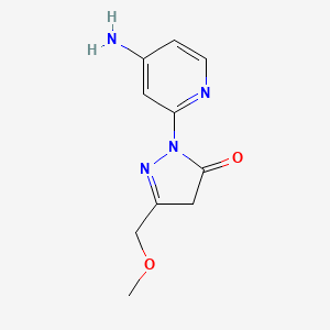 molecular formula C10H12N4O2 B13214882 1-(4-Aminopyridin-2-yl)-3-(methoxymethyl)-4,5-dihydro-1H-pyrazol-5-one 