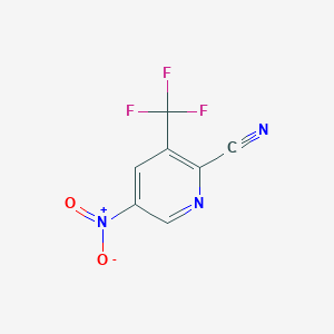 molecular formula C7H2F3N3O2 B1321492 5-Nitro-3-(trifluoromethyl)picolinonitrile CAS No. 573762-57-9