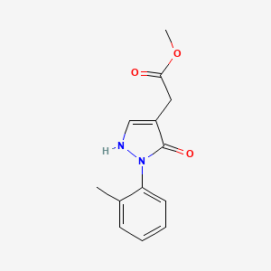 molecular formula C13H14N2O3 B13214929 Methyl 2-[2-(2-methylphenyl)-3-oxo-2,3-dihydro-1H-pyrazol-4-yl]acetate 