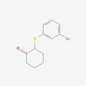 molecular formula C12H13BrOS B13214951 2-[(3-Bromophenyl)sulfanyl]cyclohexan-1-one 