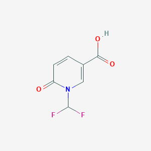molecular formula C7H5F2NO3 B1321500 1-(二氟甲基)-6-氧代-1,6-二氢吡啶-3-羧酸 CAS No. 677761-98-7