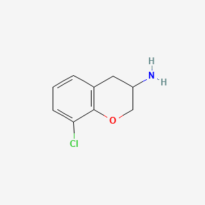 molecular formula C9H10ClNO B13215004 8-Chloro-3,4-dihydro-2H-1-benzopyran-3-amine 