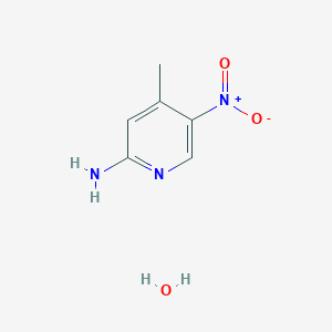 molecular formula C6H9N3O3 B13215018 4-Methyl-5-nitropyridin-2-amine hydrate 