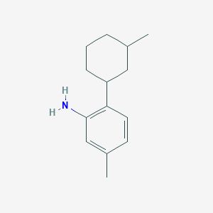 molecular formula C14H21N B13215023 5-Methyl-2-(3-methylcyclohexyl)aniline 