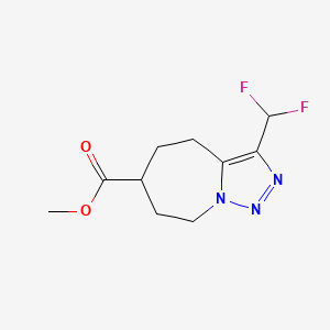 molecular formula C10H13F2N3O2 B13215024 Methyl 3-(difluoromethyl)-4H,5H,6H,7H,8H-[1,2,3]triazolo[1,5-a]azepine-6-carboxylate 