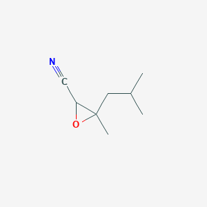 molecular formula C8H13NO B13215036 3-Methyl-3-(2-methylpropyl)oxirane-2-carbonitrile 