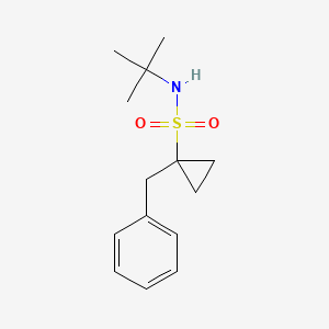 molecular formula C14H21NO2S B1321505 1-Benzyl-N-tert-butylcyclopropane-1-sulfonamide CAS No. 669008-33-7