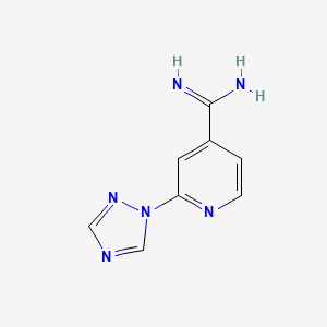 molecular formula C8H8N6 B13215057 2-(1H-1,2,4-triazol-1-yl)pyridine-4-carboximidamide 