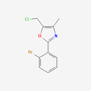 molecular formula C11H9BrClNO B13215101 2-(2-Bromophenyl)-5-(chloromethyl)-4-methyl-1,3-oxazole 