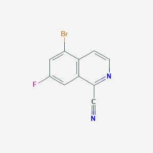 molecular formula C10H4BrFN2 B13215130 5-Bromo-7-fluoroisoquinoline-1-carbonitrile 