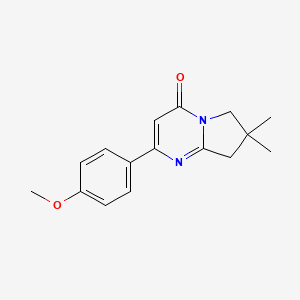 molecular formula C16H18N2O2 B13215145 2-(4-Methoxyphenyl)-7,7-dimethyl-4H,6H,7H,8H-pyrrolo[1,2-a]pyrimidin-4-one 