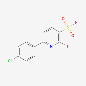 molecular formula C11H6ClF2NO2S B13215155 6-(4-Chlorophenyl)-2-fluoropyridine-3-sulfonyl fluoride 