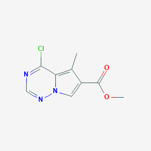 molecular formula C9H8ClN3O2 B1321517 Methyl 4-chloro-5-methylpyrrolo[2,1-f][1,2,4]triazine-6-carboxylate CAS No. 310442-40-1
