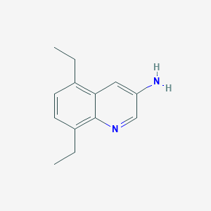 molecular formula C13H16N2 B13215183 5,8-Diethylquinolin-3-amine 