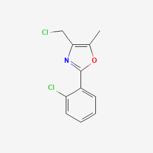 molecular formula C11H9Cl2NO B1321521 4-(Chloromethyl)-2-(2-chlorophenyl)-5-methyl-1,3-oxazole CAS No. 475481-96-0