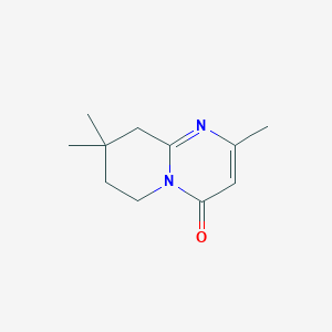 molecular formula C11H16N2O B13215240 2,8,8-Trimethyl-4H,6H,7H,8H,9H-pyrido[1,2-a]pyrimidin-4-one 