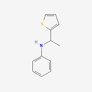 molecular formula C12H13NS B13215258 N-[1-(thiophen-2-yl)ethyl]aniline 