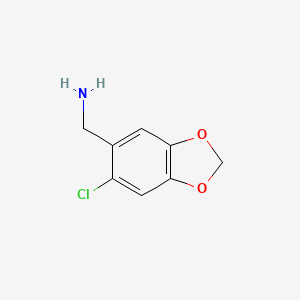 molecular formula C8H8ClNO2 B1321531 (6-Chlorobenzo[d][1,3]dioxol-5-yl)methanamine CAS No. 558453-64-8