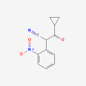 molecular formula C12H10N2O3 B13215318 3-Cyclopropyl-2-(2-nitrophenyl)-3-oxopropanenitrile 