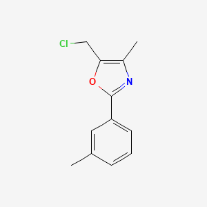 molecular formula C12H12ClNO B13215558 5-(Chloromethyl)-4-methyl-2-(3-methylphenyl)-1,3-oxazole 