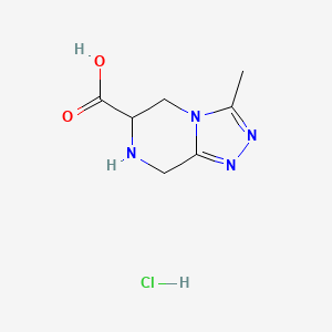 molecular formula C7H11ClN4O2 B13215570 3-methyl-5H,6H,7H,8H-[1,2,4]triazolo[4,3-a]pyrazine-6-carboxylic acid hydrochloride 