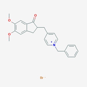 1-Benzyl-4-(5,6-dimethoxy-1-oxoindan-2-YL)methylpyridinium bromide
