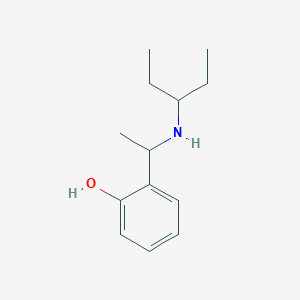 molecular formula C13H21NO B13215635 2-{1-[(Pentan-3-yl)amino]ethyl}phenol 