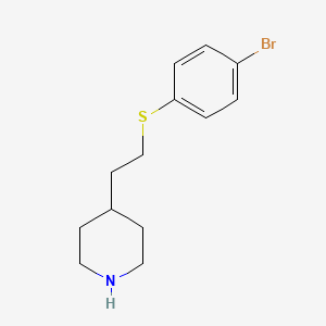 molecular formula C13H18BrNS B13215644 4-{2-[(4-Bromophenyl)sulfanyl]ethyl}piperidine 