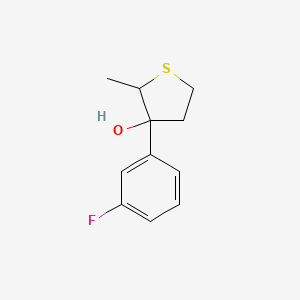 molecular formula C11H13FOS B13215662 3-(3-Fluorophenyl)-2-methylthiolan-3-ol 