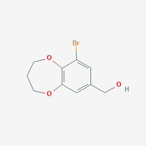 molecular formula C10H11BrO3 B13215672 (9-bromo-3,4-dihydro-2H-1,5-benzodioxepin-7-yl)methanol 