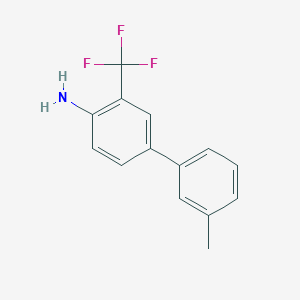molecular formula C14H12F3N B13215694 4-(3-Methylphenyl)-2-(trifluoromethyl)aniline 