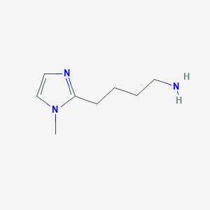 molecular formula C8H15N3 B13215768 4-(1-methyl-1H-imidazol-2-yl)butan-1-amine 
