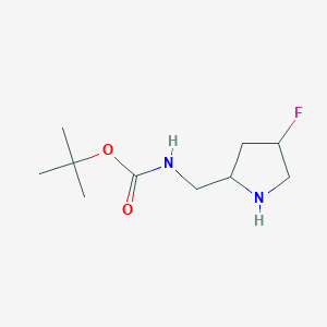 molecular formula C10H19FN2O2 B13215776 tert-Butyl N-[(4-fluoropyrrolidin-2-yl)methyl]carbamate 