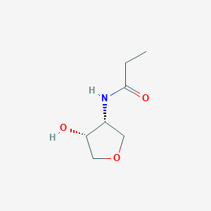 molecular formula C7H13NO3 B13215812 N-[(3R,4R)-4-Hydroxyoxolan-3-yl]propanamide 