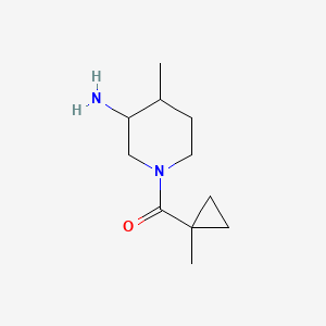 molecular formula C11H20N2O B13215817 4-Methyl-1-(1-methylcyclopropanecarbonyl)piperidin-3-amine 