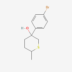 molecular formula C12H15BrOS B13215844 3-(4-Bromophenyl)-6-methylthian-3-ol 