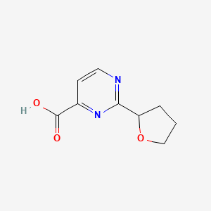 molecular formula C9H10N2O3 B13215855 2-(Tetrahydrofuran-2-yl)pyrimidine-4-carboxylic acid 