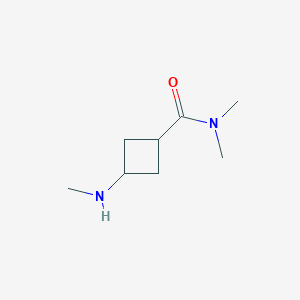 molecular formula C8H16N2O B13215880 (1S,3s)-N,N-dimethyl-3-(methylamino)cyclobutane-1-carboxamide 