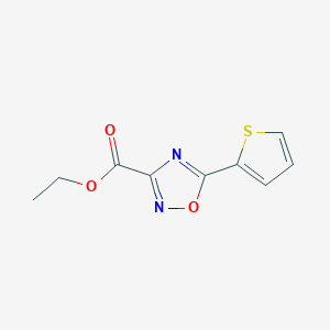 molecular formula C9H8N2O3S B1321590 Ethyl 5-thiophen-2-yl-[1,2,4]oxadiazole-3-carboxylate CAS No. 40019-37-2