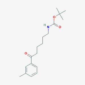 molecular formula C18H27NO3 B13215946 tert-Butyl N-[6-(3-methylphenyl)-6-oxohexyl]carbamate 