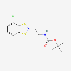 molecular formula C13H17ClN2O2S2 B13215951 tert-Butyl N-[2-(4-chloro-2H-1,3,2-benzodithiazol-2-yl)ethyl]carbamate 