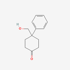 molecular formula C13H16O2 B1321597 4-(Hydroxymethyl)-4-phenylcyclohexan-1-one CAS No. 51510-01-1