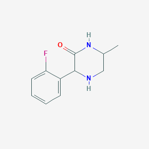molecular formula C11H13FN2O B13215997 3-(2-Fluorophenyl)-6-methylpiperazin-2-one 