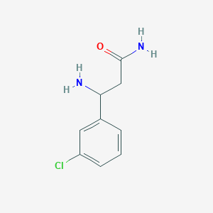 molecular formula C9H11ClN2O B13216090 3-Amino-3-(3-chlorophenyl)propanamide 