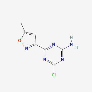 molecular formula C7H6ClN5O B13216160 4-Chloro-6-(5-methyl-1,2-oxazol-3-YL)-1,3,5-triazin-2-amine 