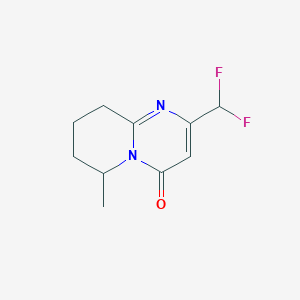 molecular formula C10H12F2N2O B13216188 2-(Difluoromethyl)-6-methyl-4H,6H,7H,8H,9H-pyrido[1,2-a]pyrimidin-4-one 