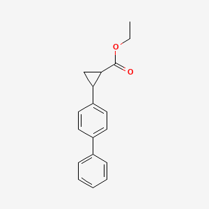 molecular formula C18H18O2 B1321622 2-(4-苯基苯基)环丙烷-1-甲酸乙酯 CAS No. 1052650-70-0