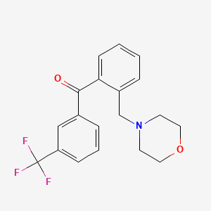 molecular formula C19H18F3NO2 B1321624 2-吗啉甲基-3'-三氟甲基二苯甲酮 CAS No. 898750-80-6