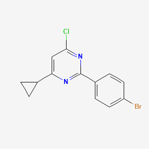 molecular formula C13H10BrClN2 B13216289 2-(4-Bromophenyl)-4-chloro-6-cyclopropylpyrimidine 